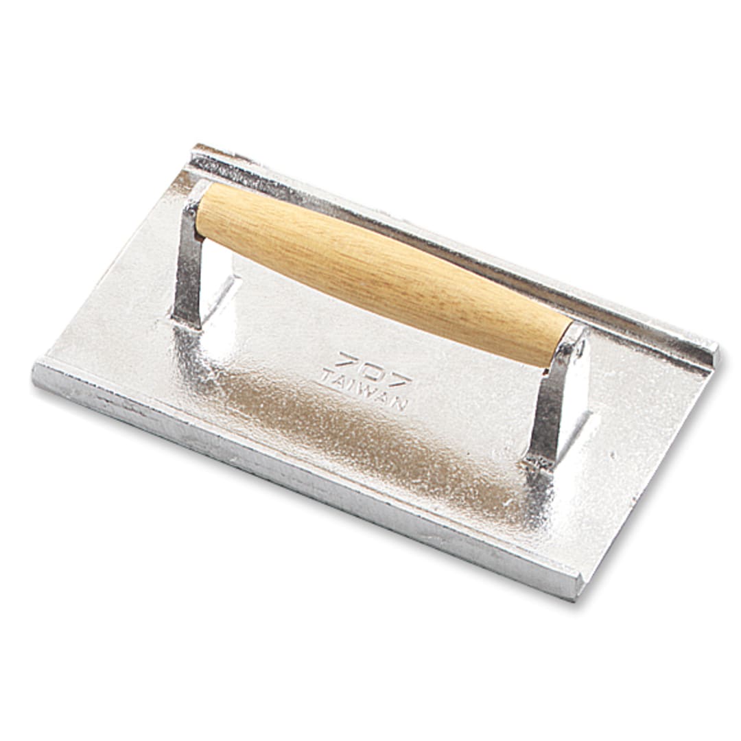 Browne Foodservice 707 Aluminum 9" Steak Weight with Wood Handle
