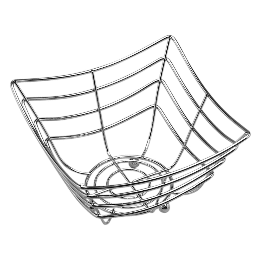 American Metalcraft SCB480 Space-Time Continuum Sq. Web Chrome Basket