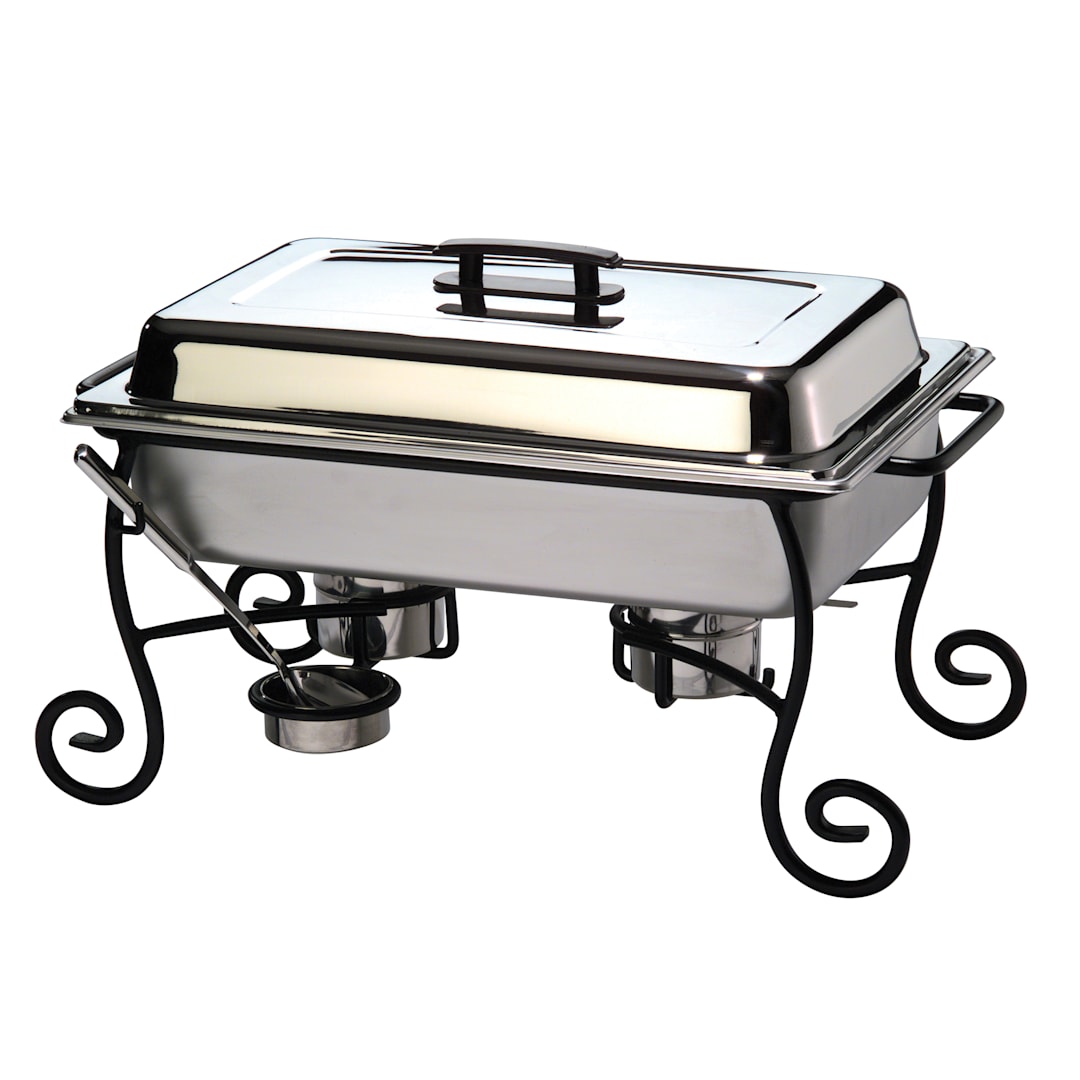 American Metalcraft CF1 Ornate Wrought Iron Chafer Frame with S/S Cup