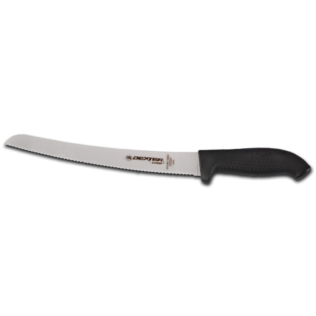 Dexter Russell SG147-10SCB-PCP SofGrip Blk 10 In Scalloped Bread Knife