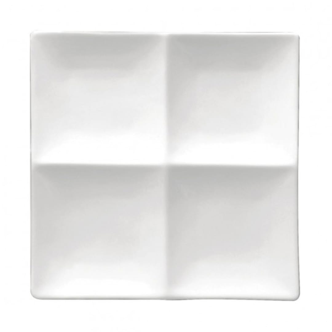 1880 Hospitality F8010000946 Bright White Ware 4-Compartment Platter - 12/CS