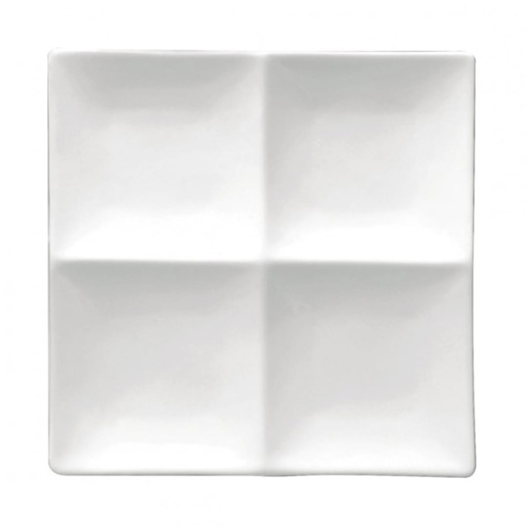 1880 Hospitality F8010000945 Bright White Ware 4-Comp. Platter - 24/CS