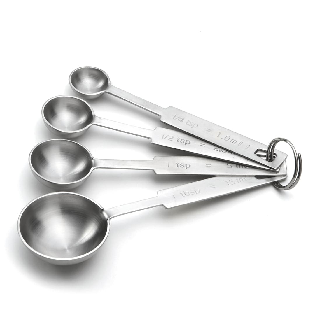 TableCraft 722 S/S 4-Piece Heavyweight Measuring Spoon Set