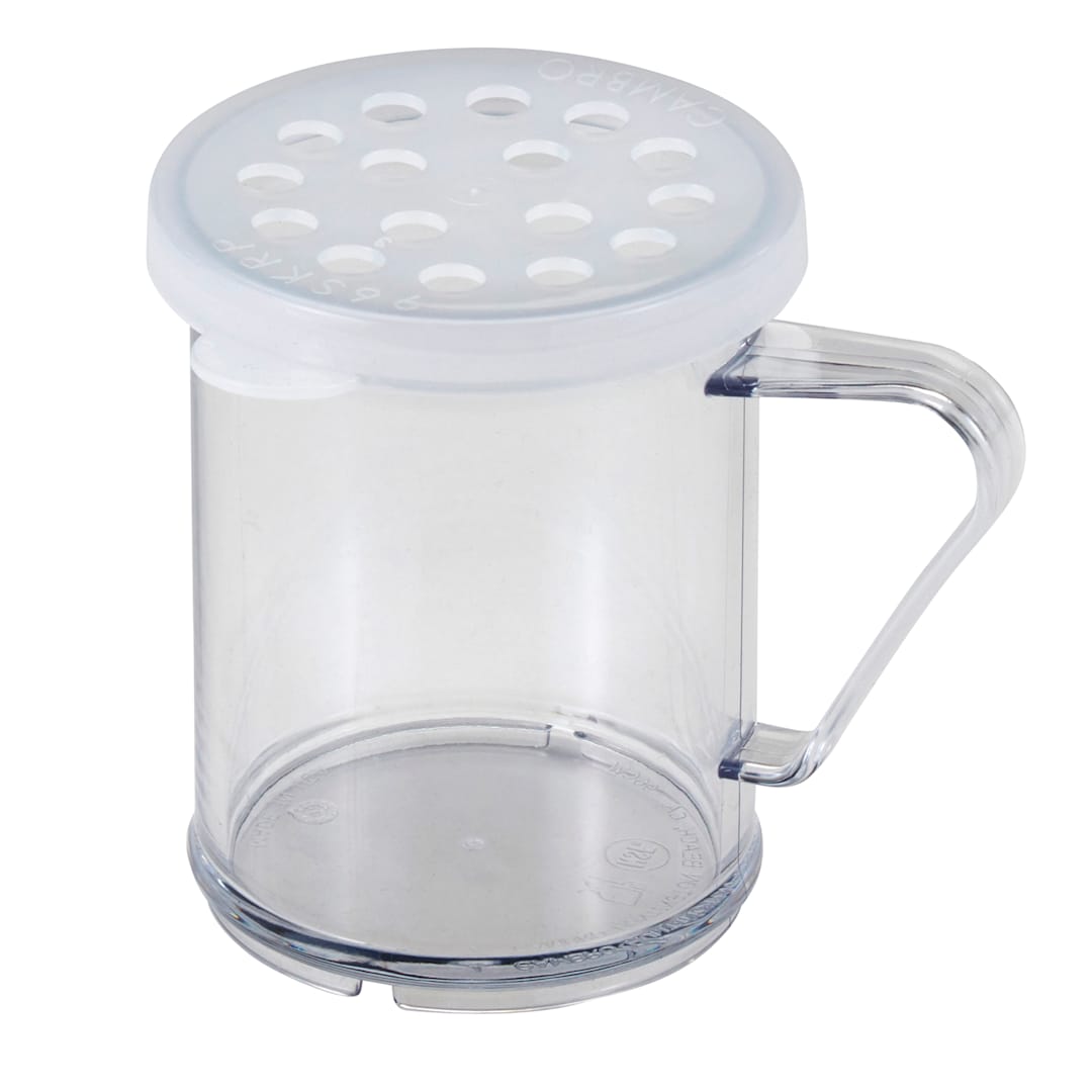 Cambro 96SKRP135 Camwear Clear 10 Oz. Dredge with Gray Parsley Lid