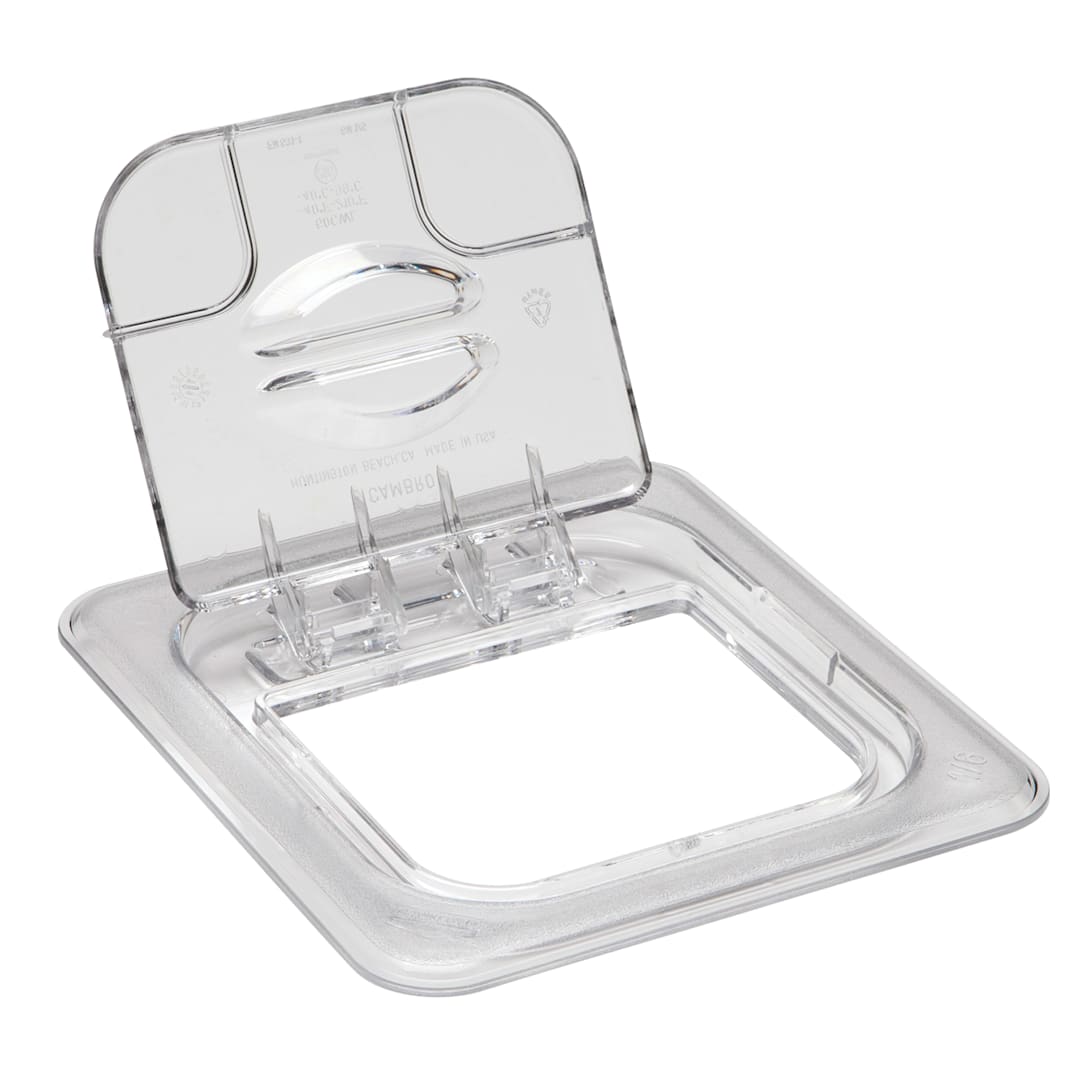 Cambro 60CWL135 Camwear Clear 1/6 Size Solid Food Pan FlipLid