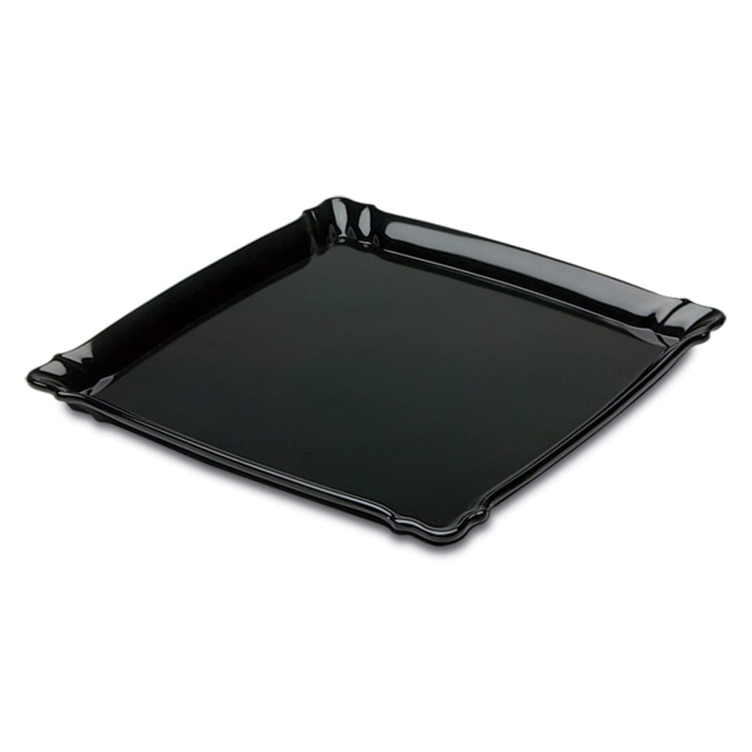 Delfin DFTSQ13CF010 13" Square Black Melamine Cafe Tray