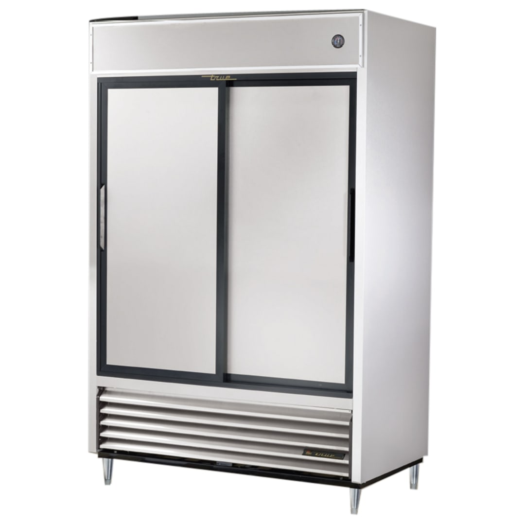True TSD-47-HC 2-Section 47 CF Reach-In Solid Slide-Door Refrigerator