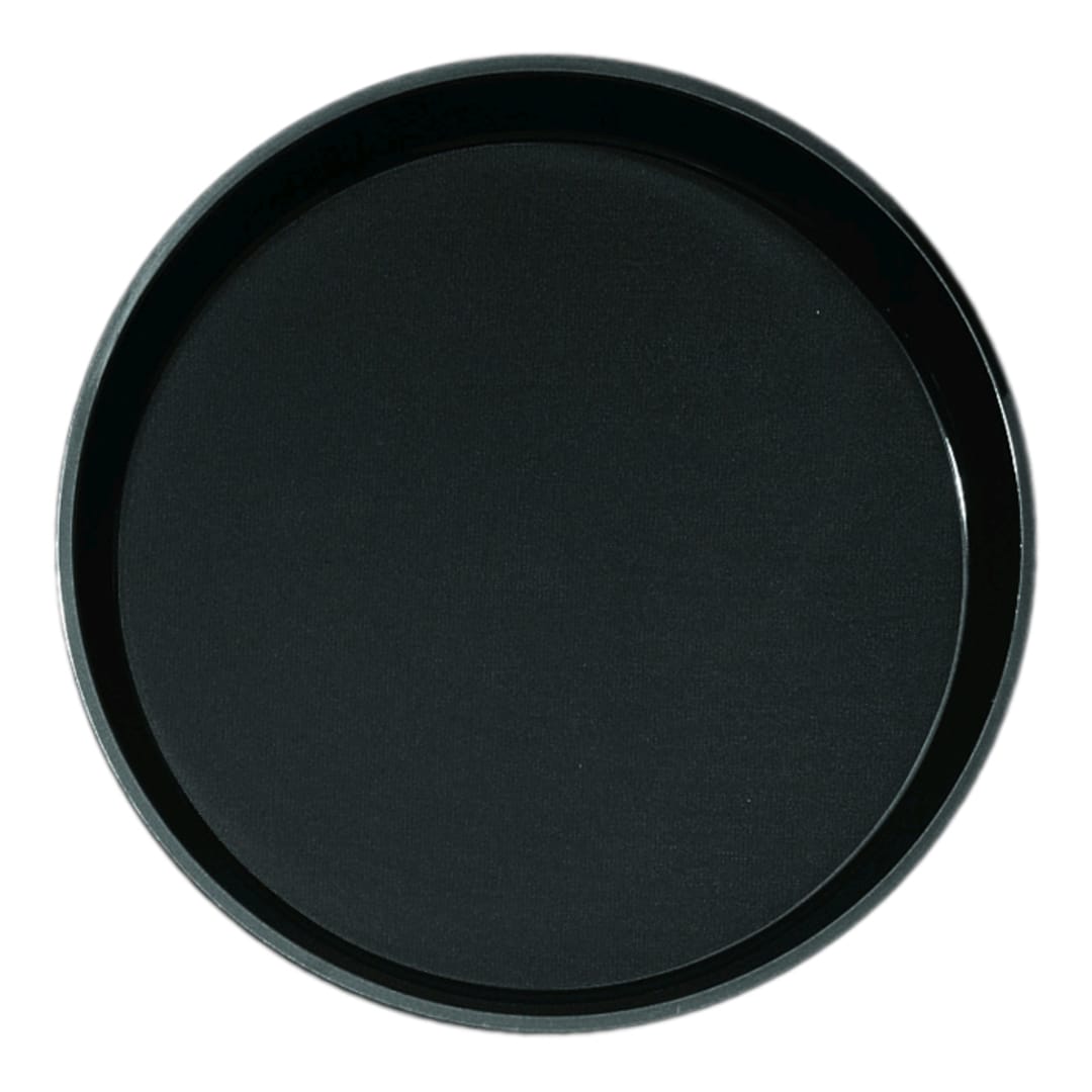 Cambro PT1100110 Black 11" Round Non-Skid Polytread Tray
