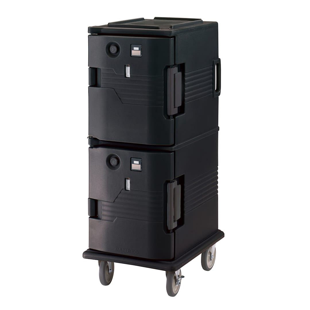 Cambro UPCH800110 Black 2 Comp. Front Loading Heated Ultra Camcart
