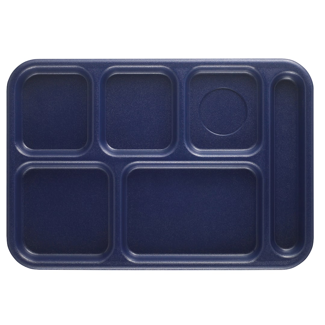 Cambro BCT1014186 Navy Blue Budget 6-Compartment School Tray - Dozen