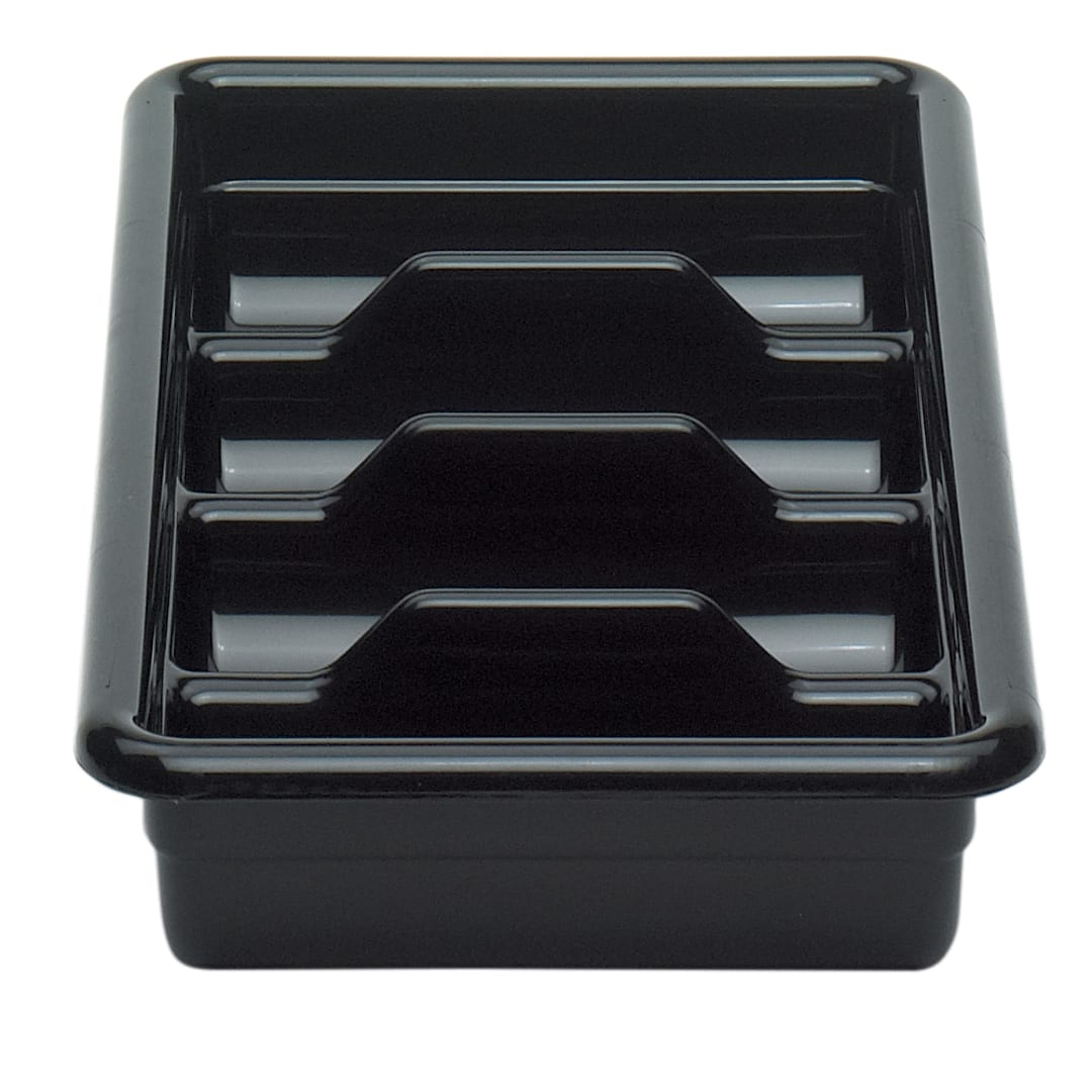 Cambro 1120CBP110 Black Poly 4-Compartment Cutlery Cambox