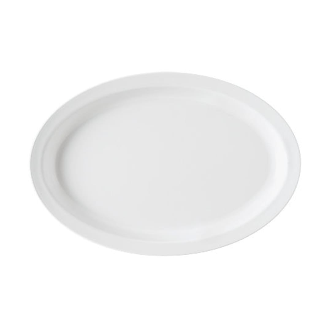 G.E.T. OP-614-W SuperMel I White 13.25" Oval Platter - Dozen