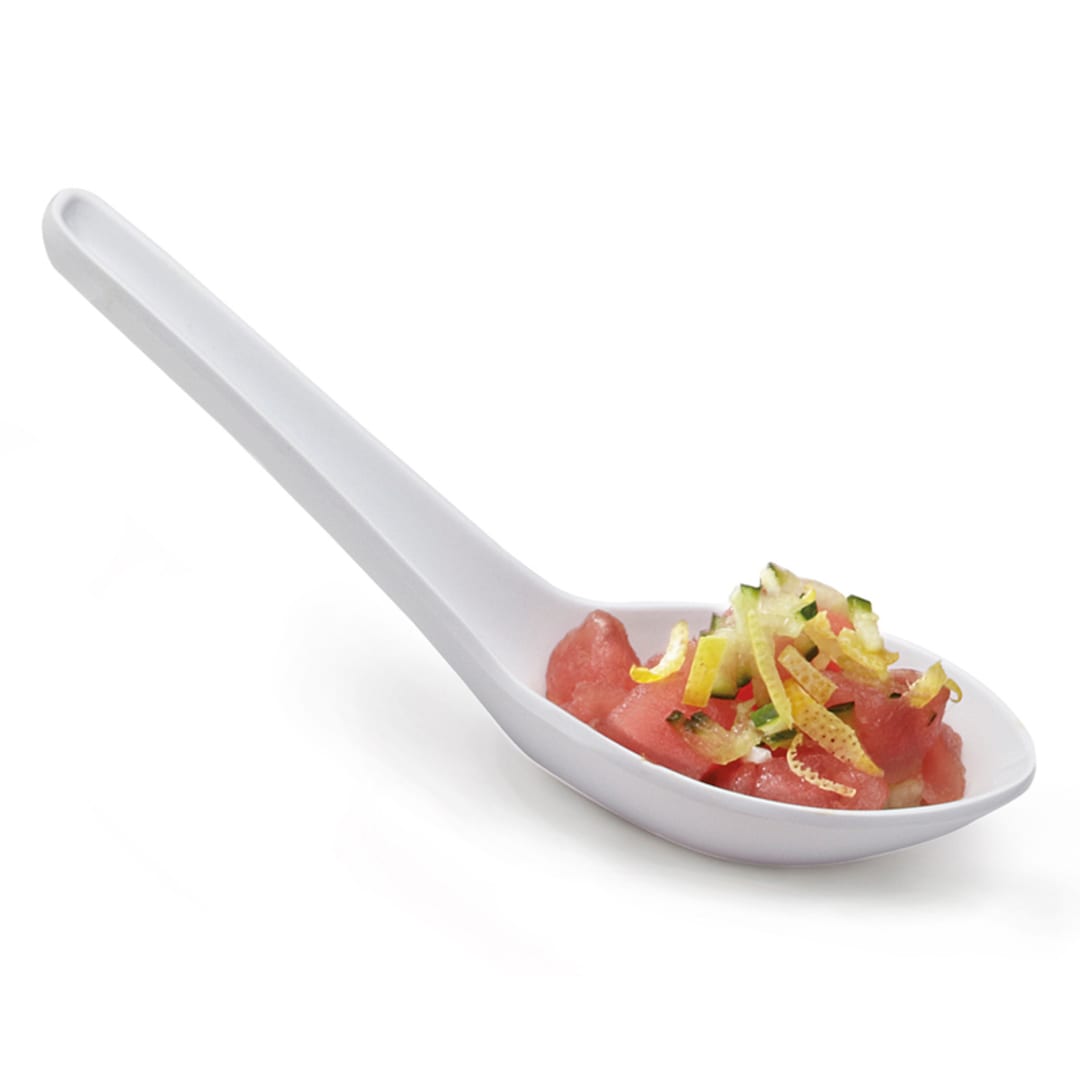 G.E.T. M-6030-W Hidden Treasures White 0.65 Ounce Soup Spoon - Dozen