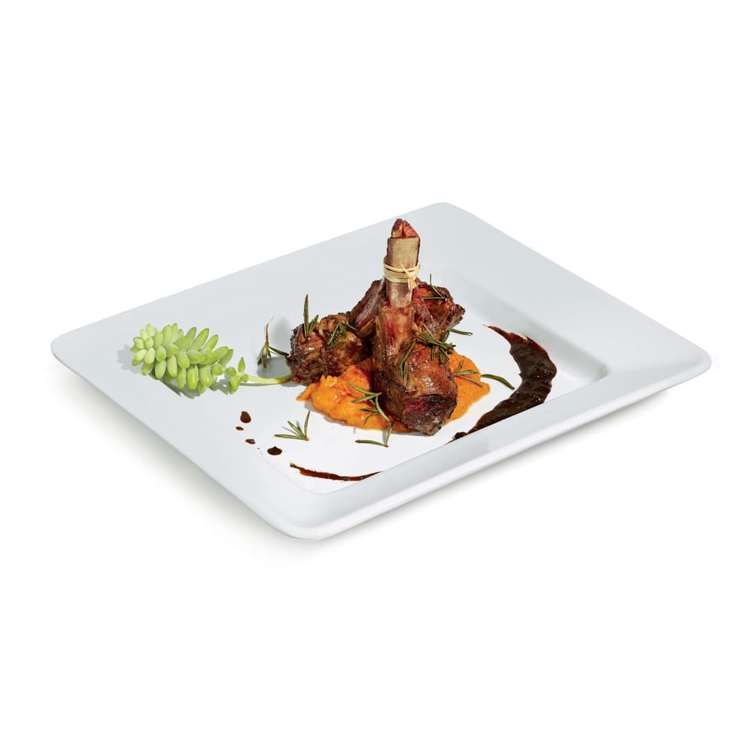 G.E.T. ML-11-W Milano White 12" x 10" Plate