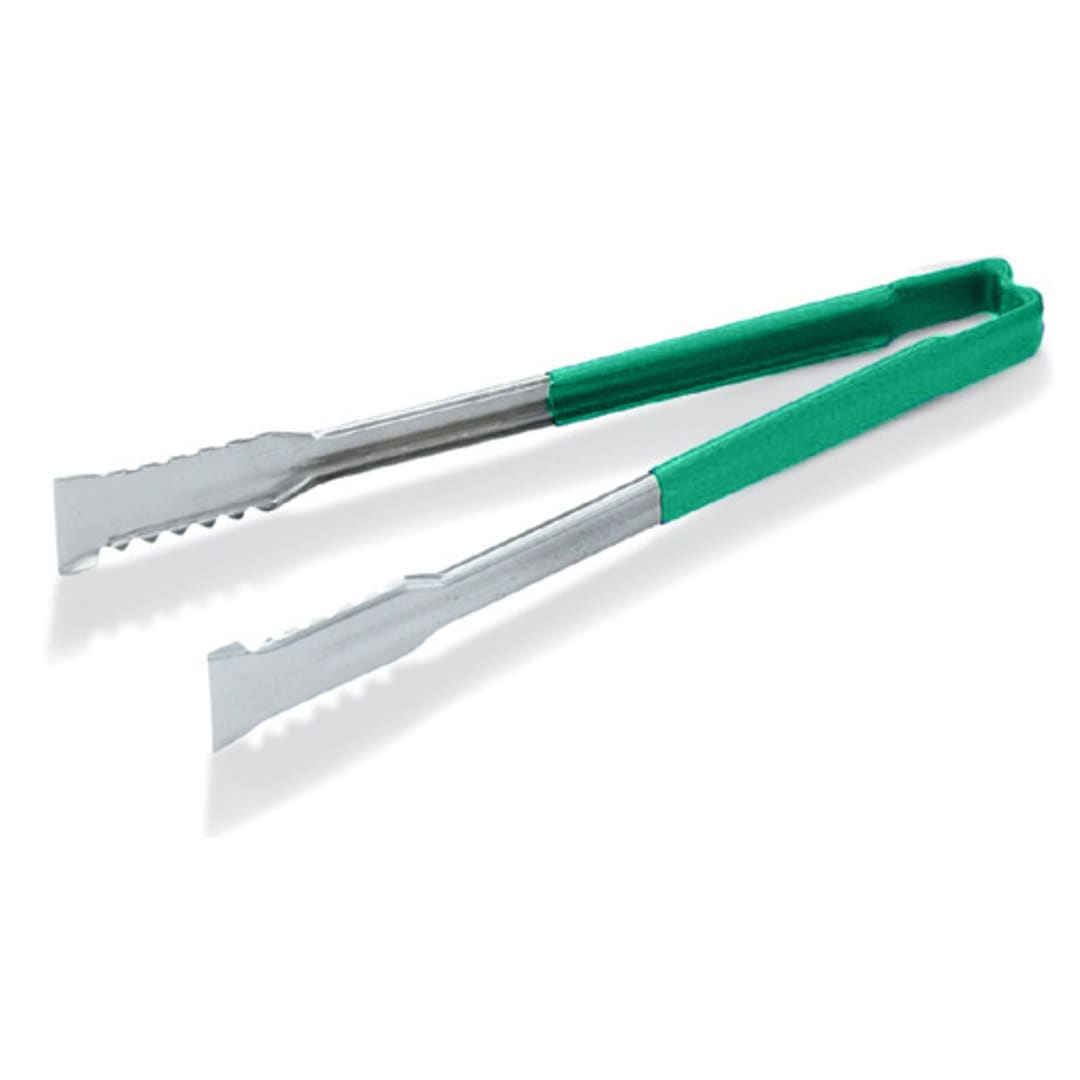 Vollrath 4790970 Kool-Touch 9-1/2" Green Handled VersaGrip Tong
