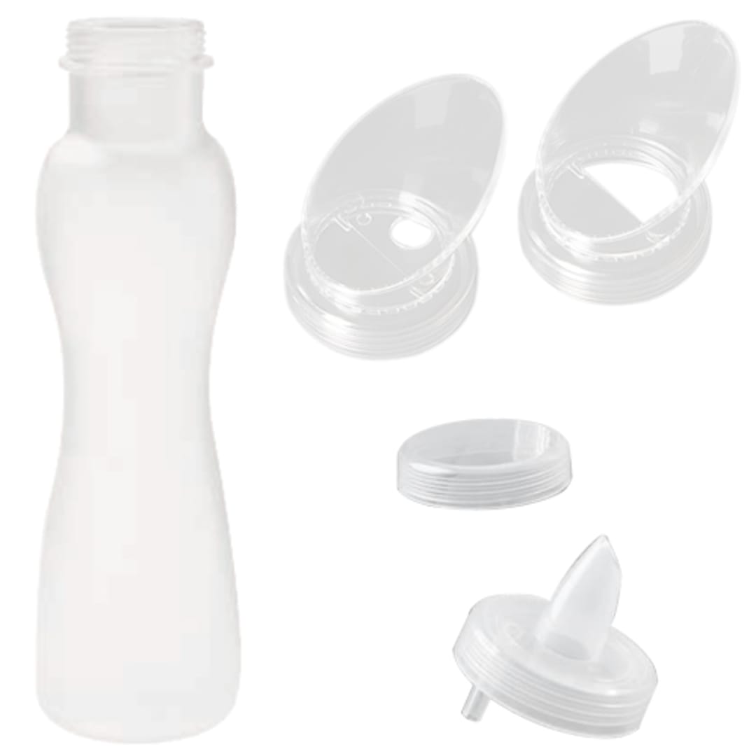 G.E.T. SDB-32-PC-6 Frosted 32 Oz. Salad Dressing Bottles w/ Lids - Set