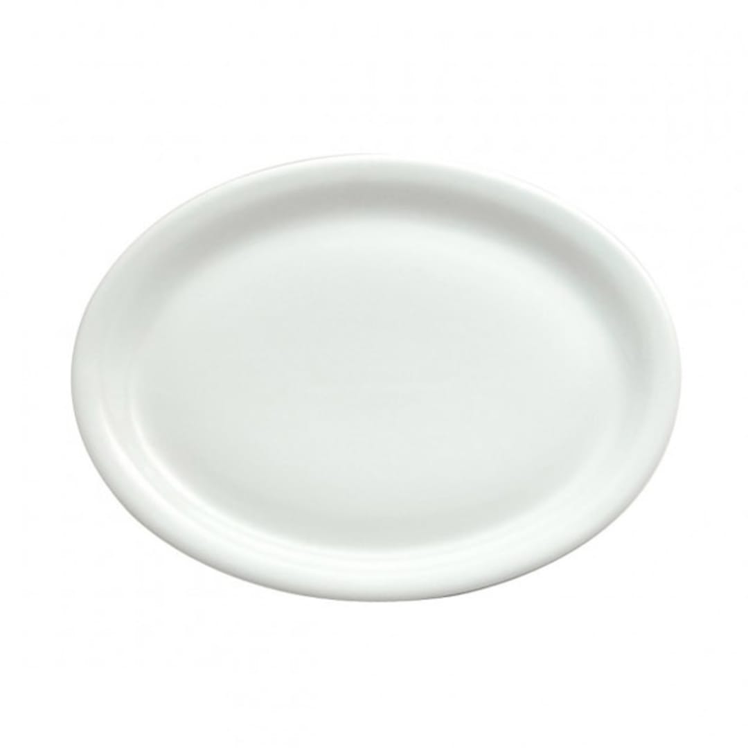 1880 Hospitality F8000000345 Bright White Ware 10" Oval Platter - 12/CS