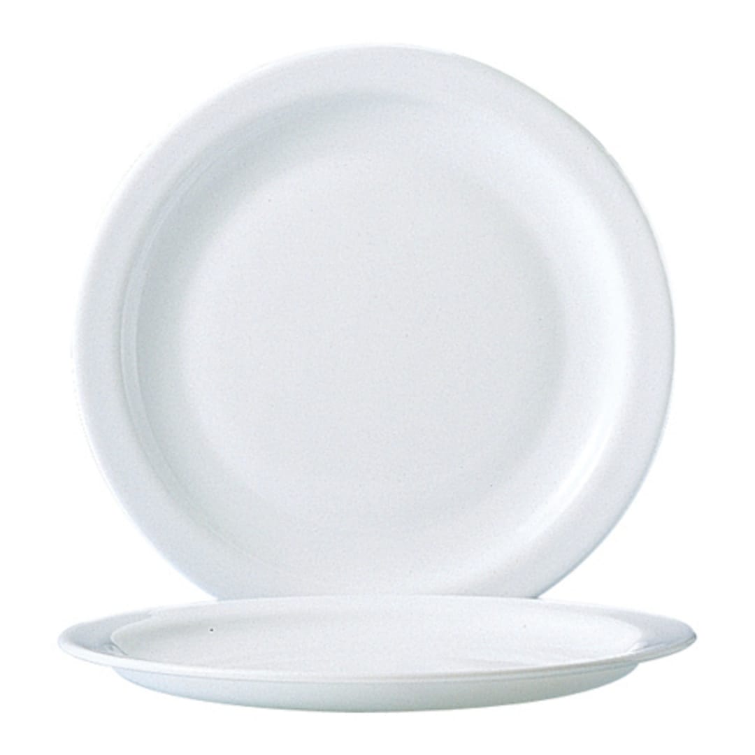 Arcoroc 57975 Restaurant White NR 9.25" Plate