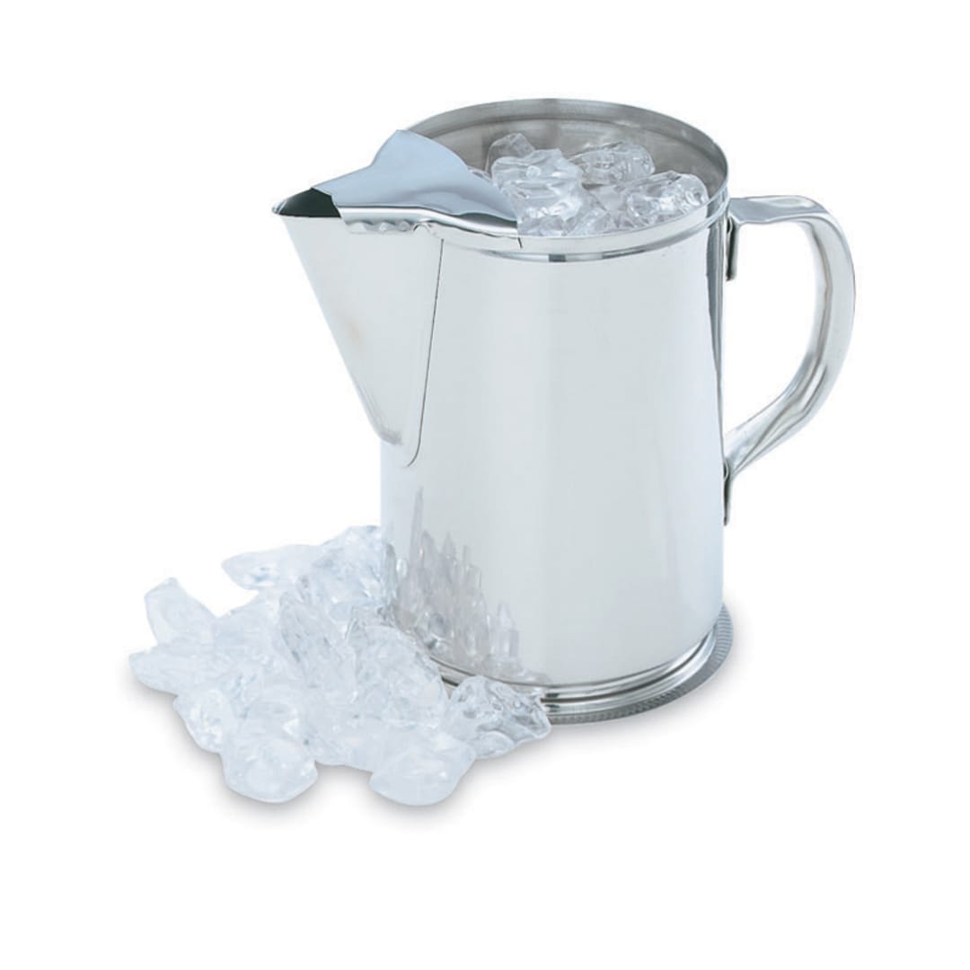Vollrath 46402 S/S Hollow Handle 2 Quart Water Pitcher with Ice Guard
