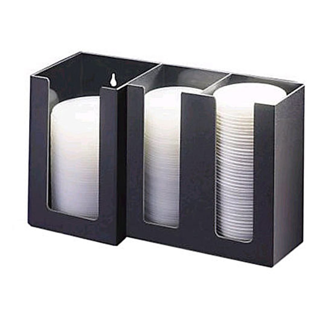 Cal-Mil 375-13 Black 3 Compartment Modular Lid Organizer