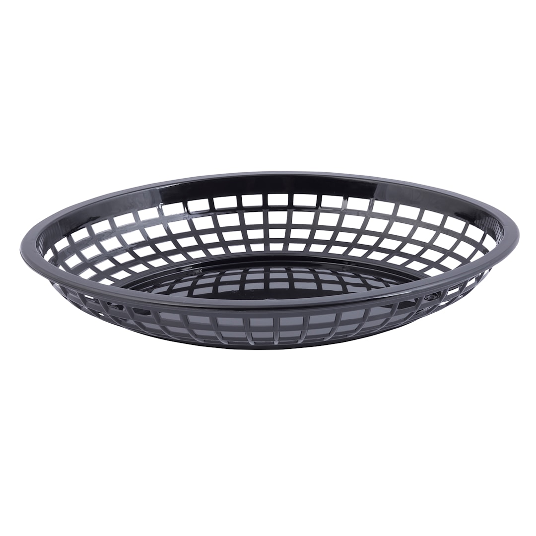 TableCraft 1084BK Black 11-3/4" Jumbo Oval Basket - Dozen