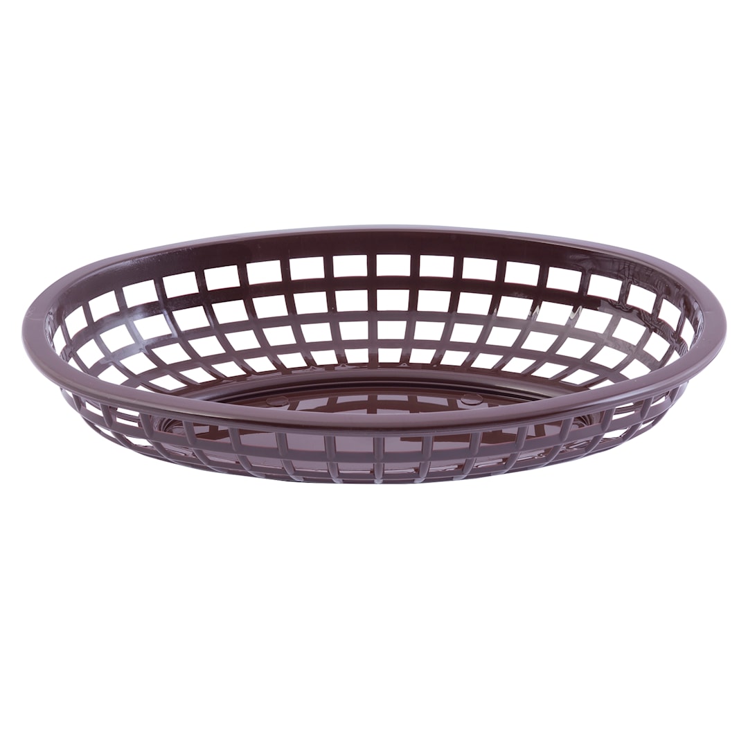 TableCraft 1074BR Classic Brown 9.25" x 6" Oval Basket - Dozen