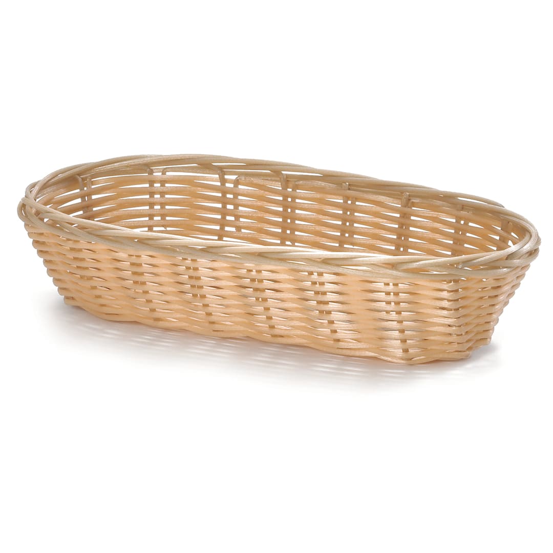 TableCraft 1117W Hand-Woven 9" x 3-1/2" Plastic Basket
