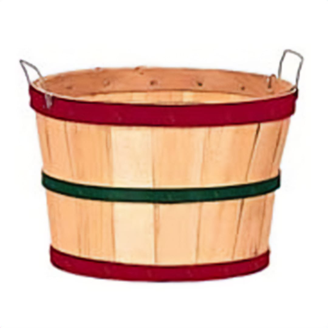 Darling Foodservice 14" x 9.5" Red / Green Half Bushel Basket