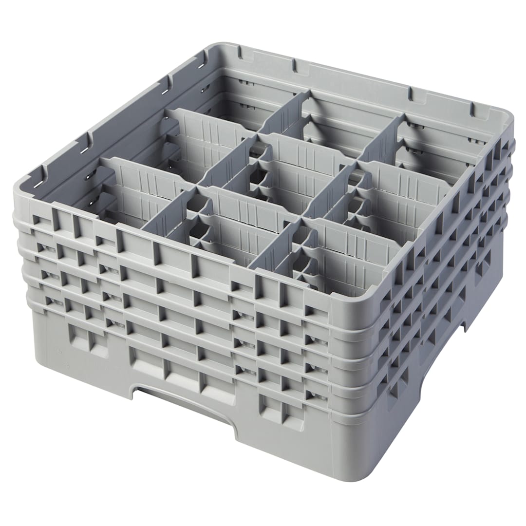 Cambro 9S800151 Camrack Soft Gray 9 Compartment Full Glass Rack