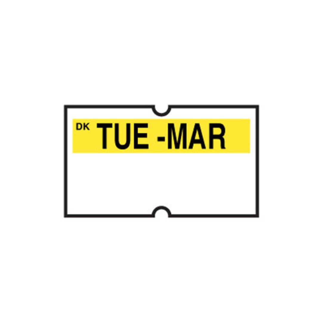 DayMark IT120543-2-TUE 1-Line Tuesday Label For DM-3 Label Gun - 8000 / PK