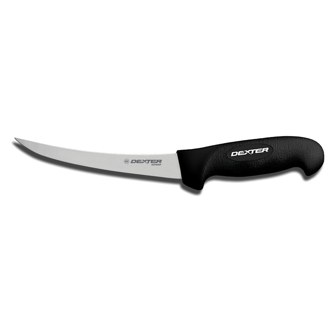 Dexter Russell SG131-6B-PCP SofGrip Black 6" Curved Boning Knife