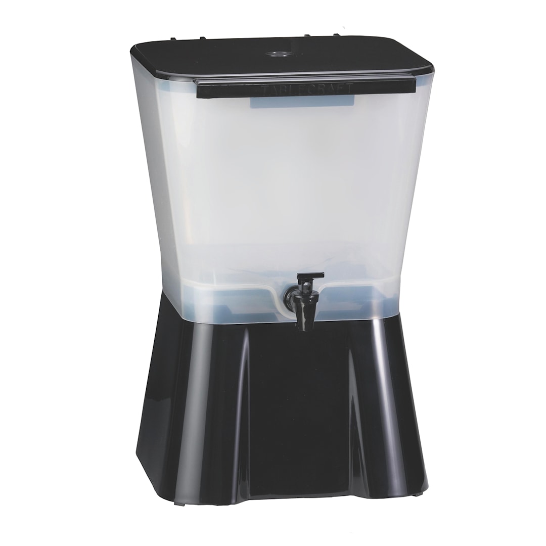 TableCraft 953 3 Gallon Black & White Plastic Beverage Dispenser