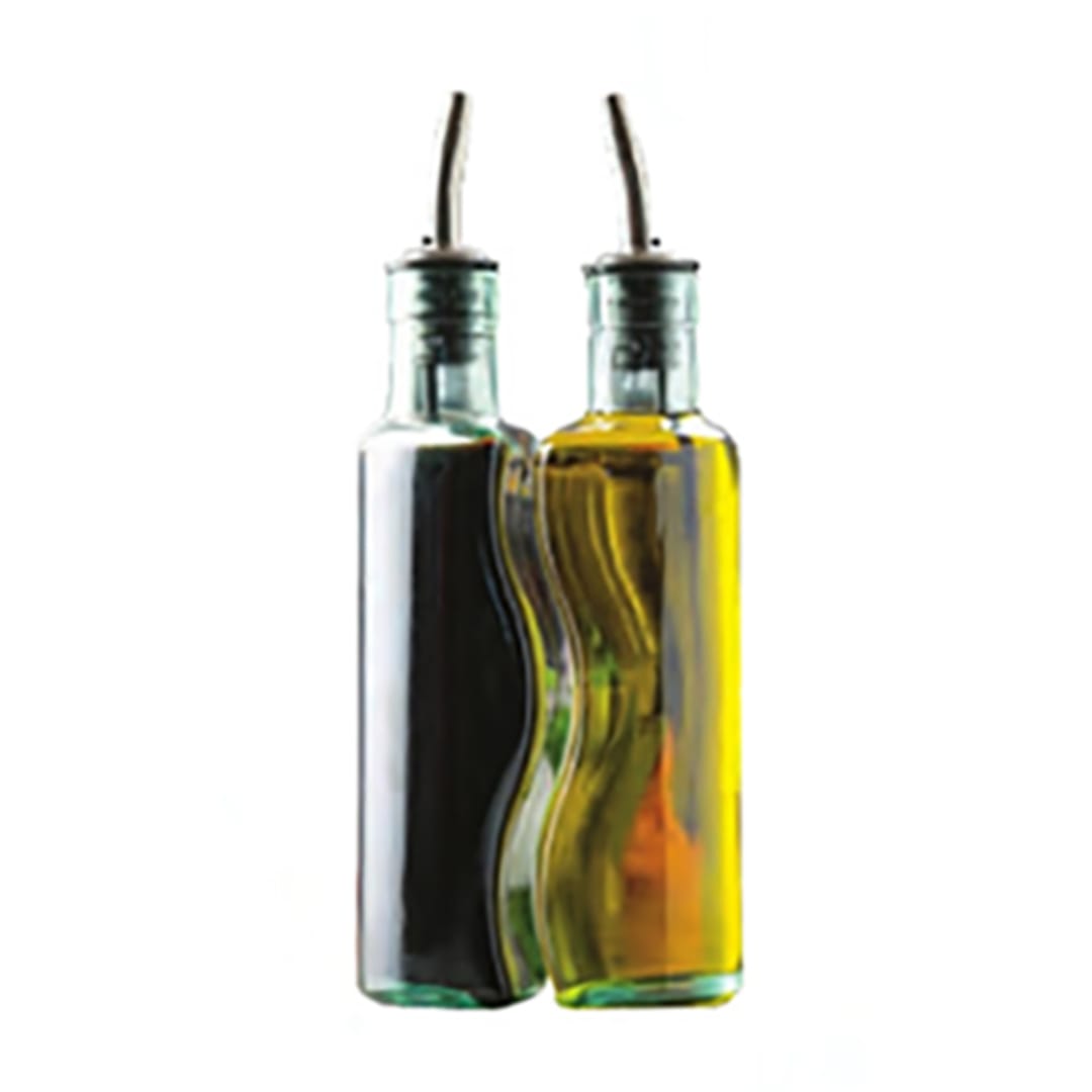 TableCraft 918 Gemelli 8.5 Oz. Green Embracing Bottle and Pourer Set