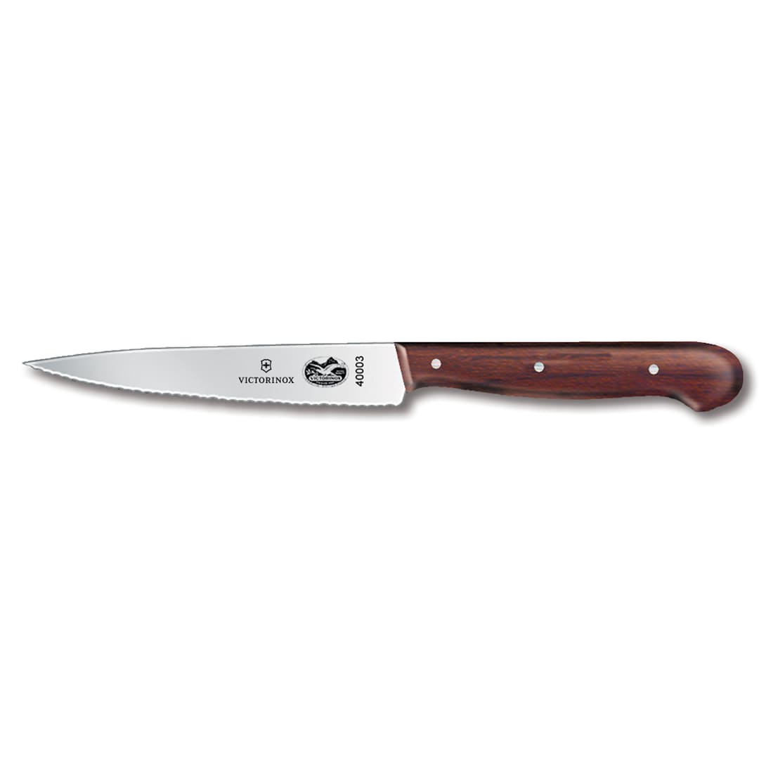 Victorinox 40003 Serrated 4.75" Steak Knife with Wood Handle