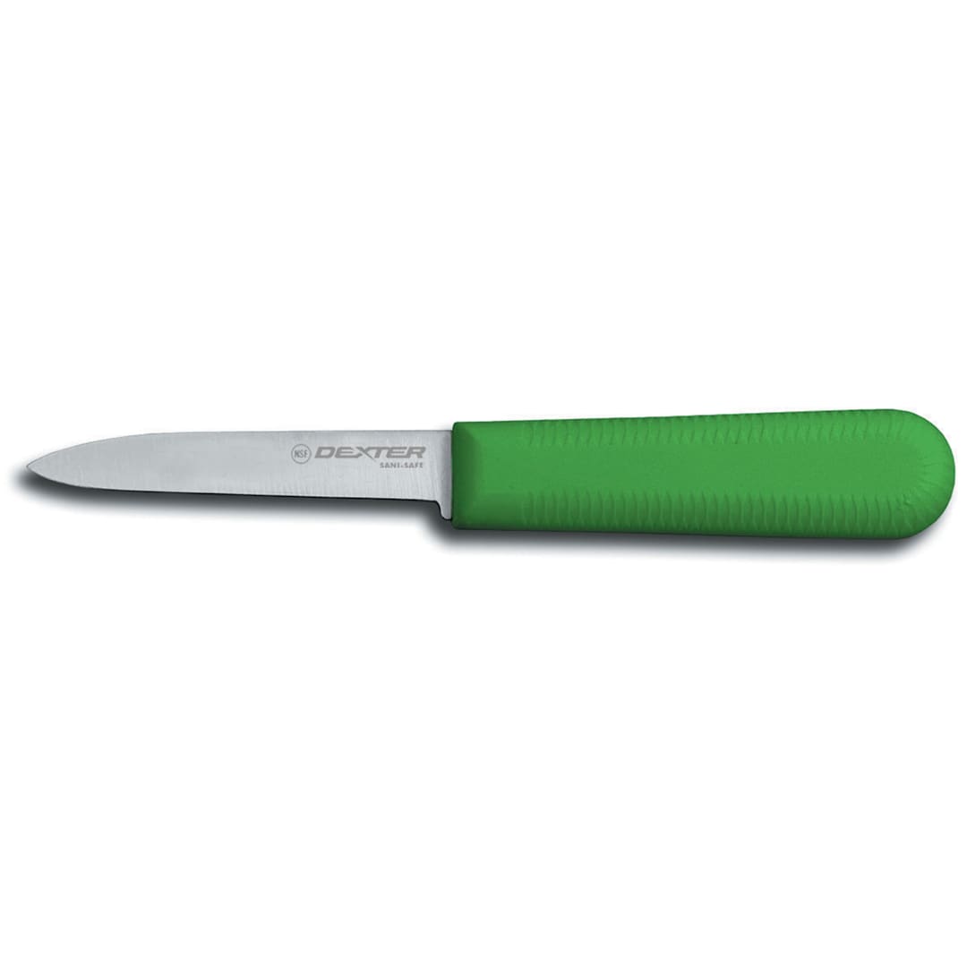 Dexter Russell S104G-PCP Sani-Safe Green Handle 3-1/4" Paring Knife