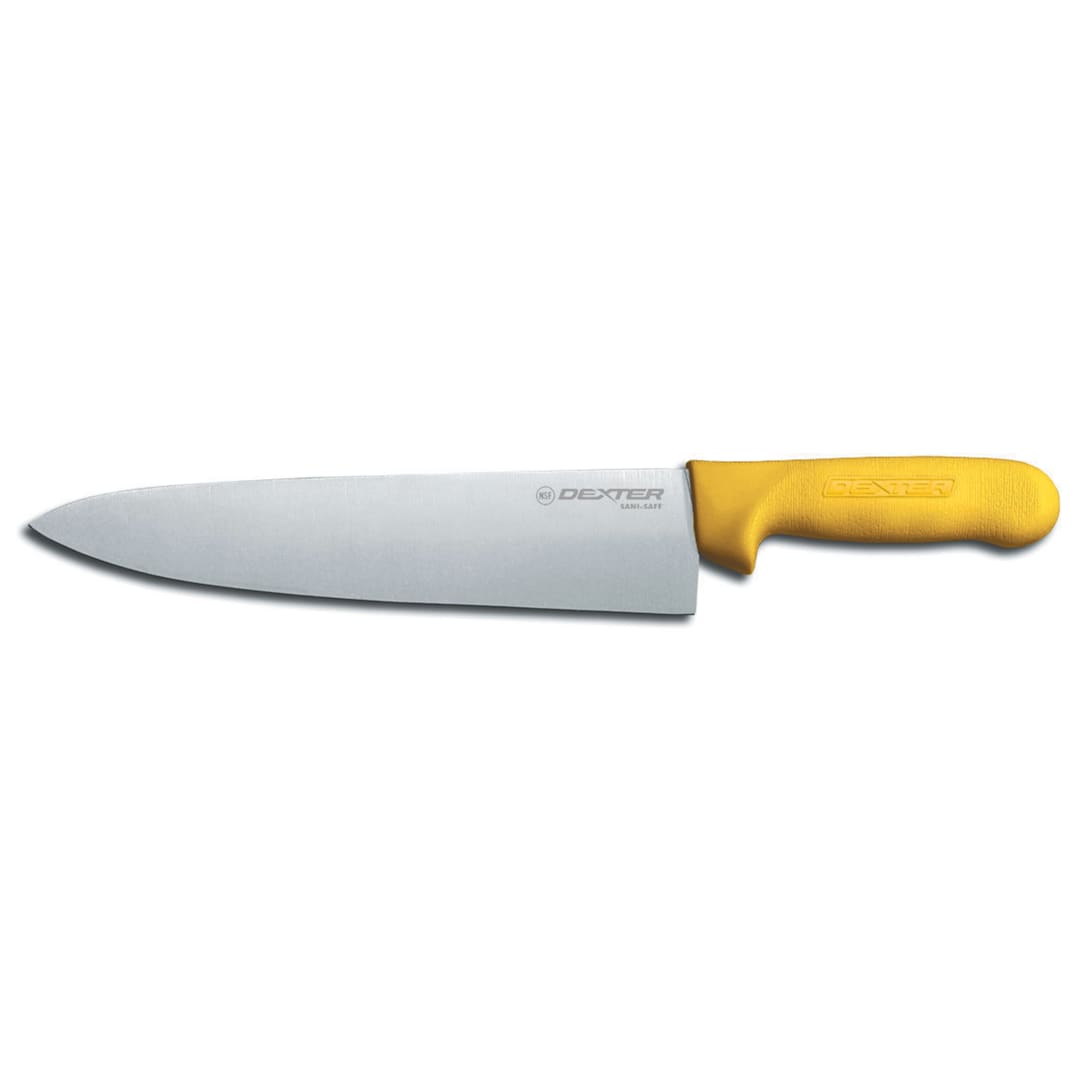 Dexter Russell S145-10Y-PCP Sani-Safe Yellow Handle 10" Cook's Knife