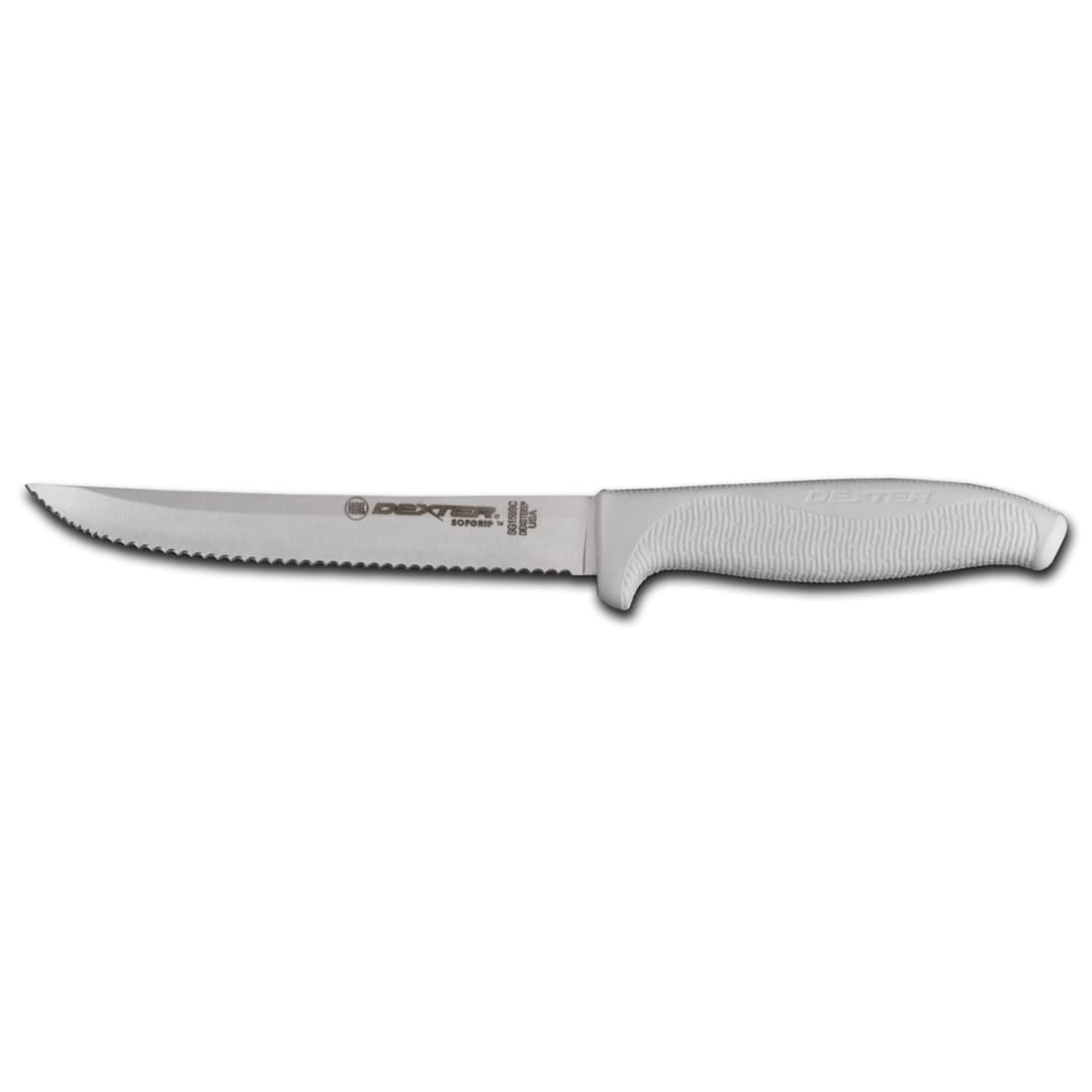 Dexter Russell SG156SC-PCP SofGrip White 6 In Scalloped Utility Knife