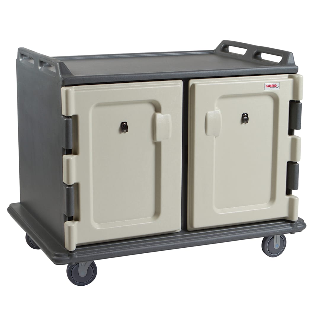 Cambro MDC1520S20191 Light Gray 2-Compart. 20 Tray Meal Delivery Cart