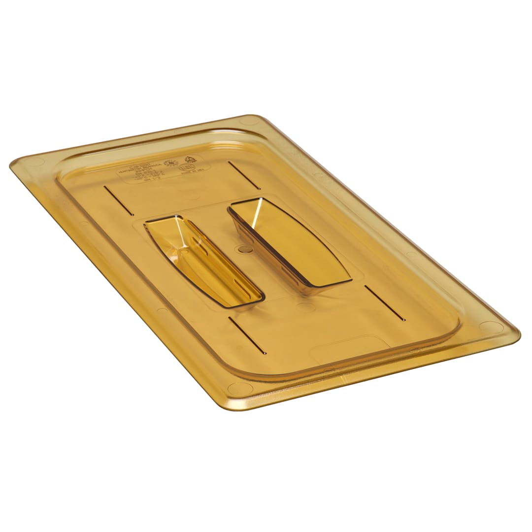 Cambro 30HPCH150 H-Pan Amber 1/3 Size Food Pan Cover with Handle