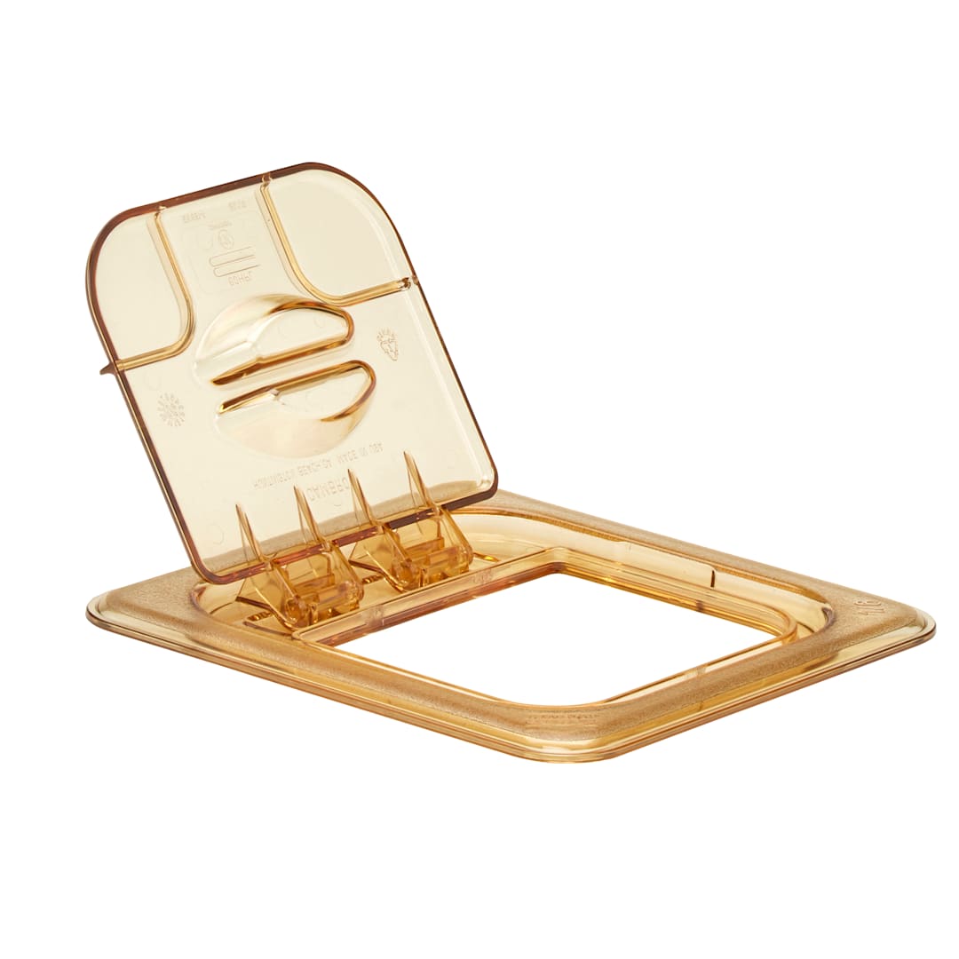 Cambro 60HPL150 Amber Solid FlipLid for 1/6 Size Food Pan