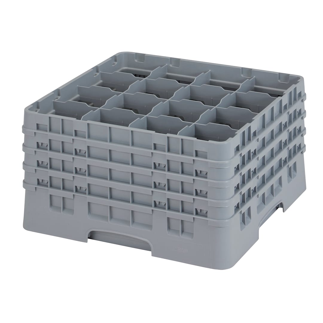 Cambro 16S900151 Camrack Soft Gray 16 Compartment Glass Rack
