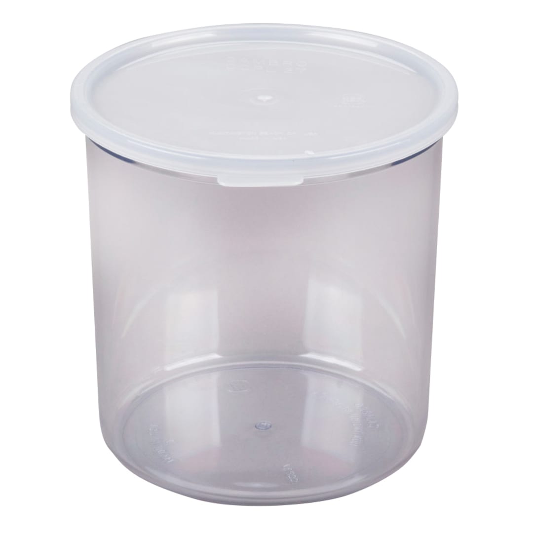 Cambro CCP27152 Clear Plastic 2.7 Qt. Round Crock with Lid
