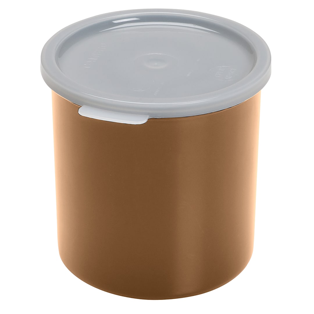 Cambro CP12133 Camchiller Beige Plastic 1.2 Qt. Round Crock with Lid