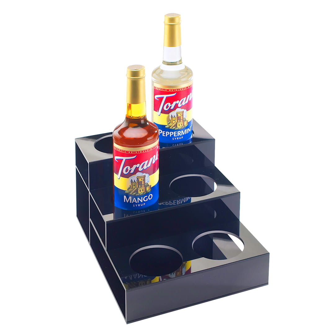Cal-Mil 677 Black 2-Tier 6 Syrup Bottle Organizer