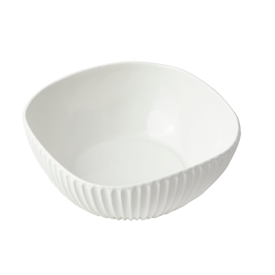 Bon Chef 9913 WHITE Sandstone 10" Square x 4"H Ribbed Bowl