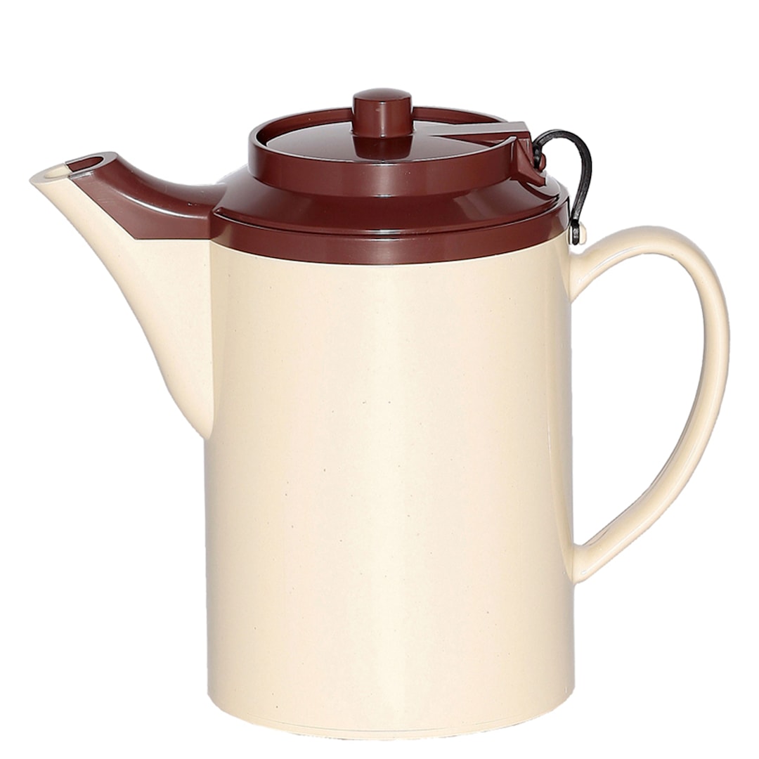 Service Ideas TST612ST/BR 16 Oz. Stoneware / Brown Teapot - 6 / CS