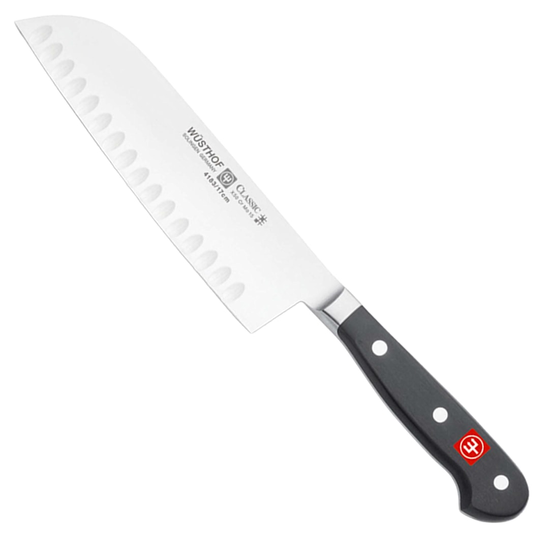 Wusthof 4183-7 Classic Carbon S/S 6-1/2" Hollow Forged Santoku Knife