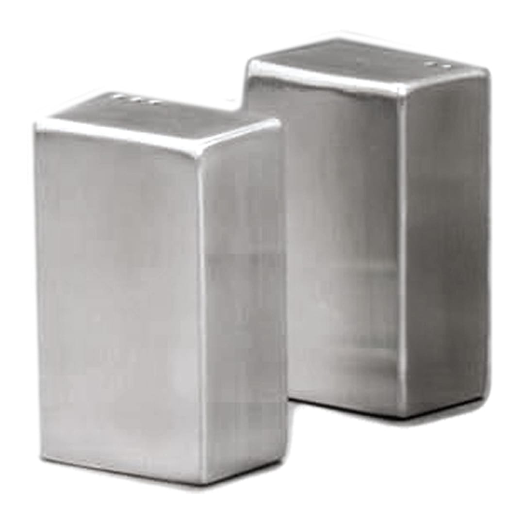 American Metalcraft SP4 Rectangular S/S Salt & Pepper Shaker Set