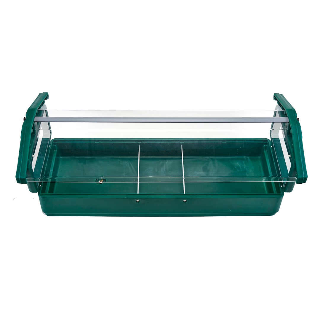 Cambro 4FBRTT519 Kentucky Green 3-Pan Tabletop Food Bar w/ Sneezeguard