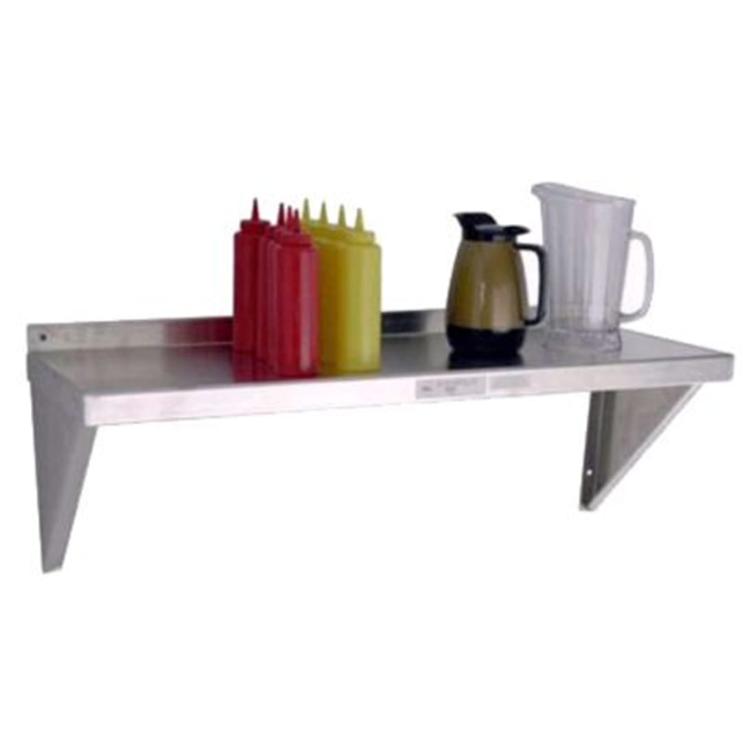 New Age 1126A Aluminum 12 x 48" Solid Wall Mounted Shelf